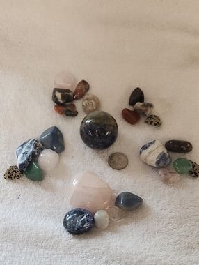 25 Mixed Polished Gemstone Assortment with Polished Sphere Lot#8